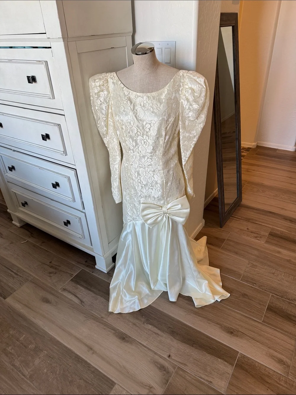 vintage drop waist wedding dress Miss Circle Women Umay White Drop Waist Satin Corset Bridal Gown